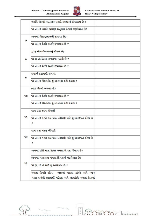 Smart Village Survey Form for Village Development Smart Village Survey Form for Village Development
