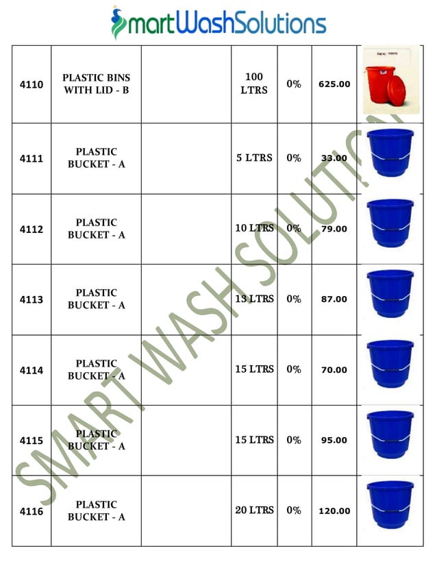 Housekeeping Products & Material and Cleaning Chemicals Price List