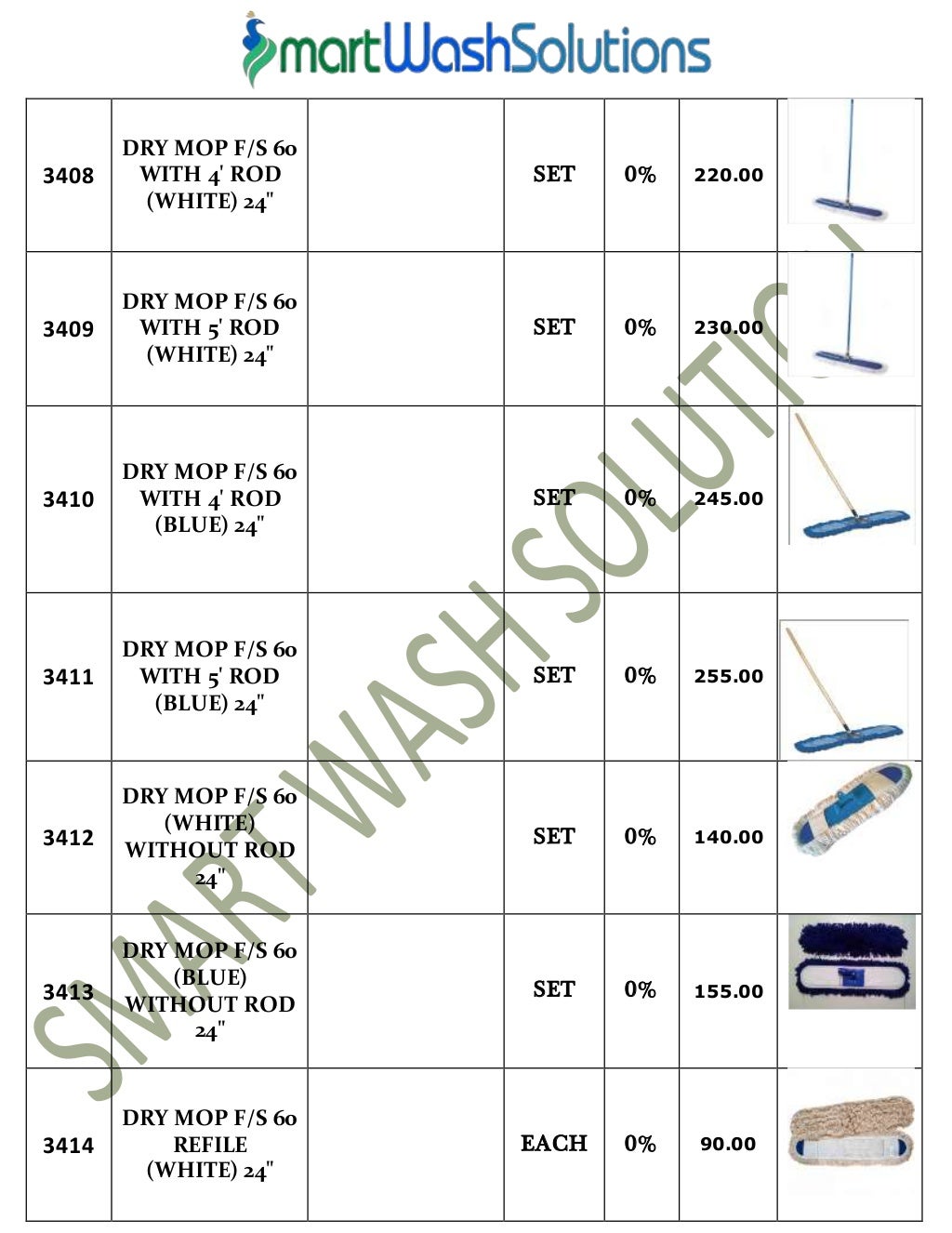 Housekeeping Products & Material and Cleaning Chemicals Price List