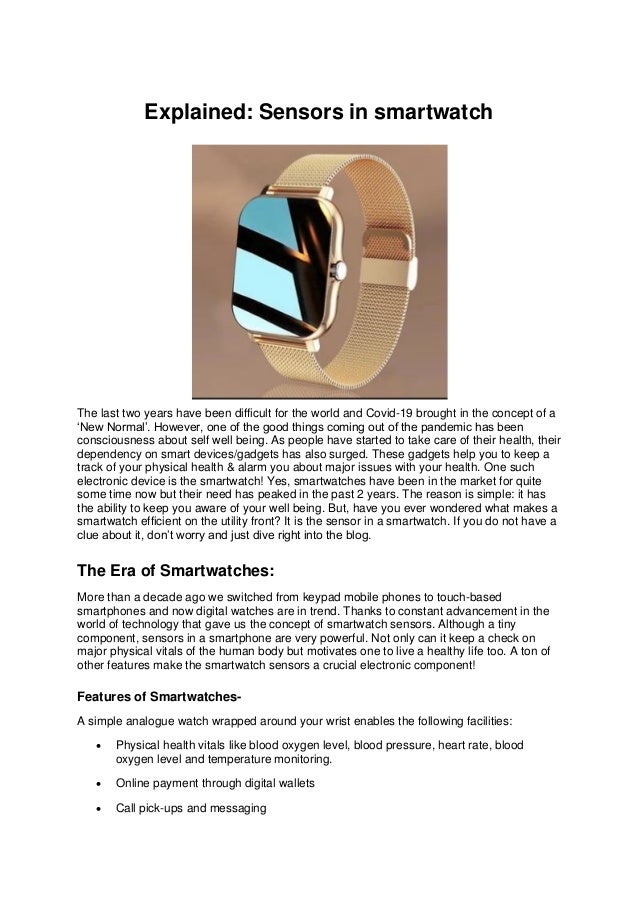Explained Sensors in smartwatch