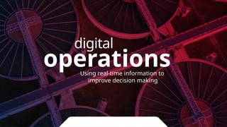 Using real-time information to
improve decision making
operations
digital
 