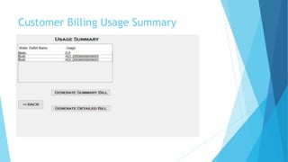 Customer Billing Usage Summary
 