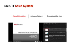 SMART Sales System
Sales Methodology Software Platform Professional Services
 