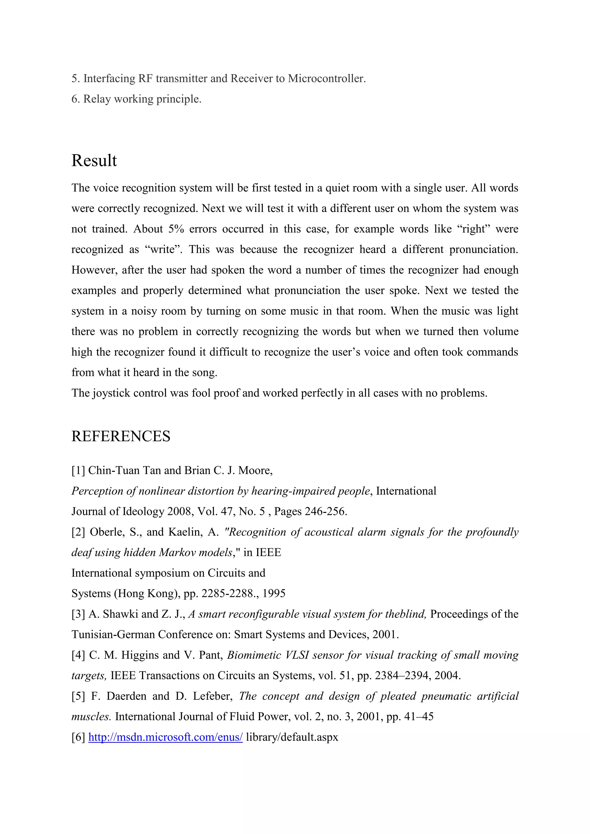Smart wheel chair based on voice recognition for handicapped | DOCX