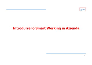 gma
Introdurre lo Smart Working in Azienda
11
 