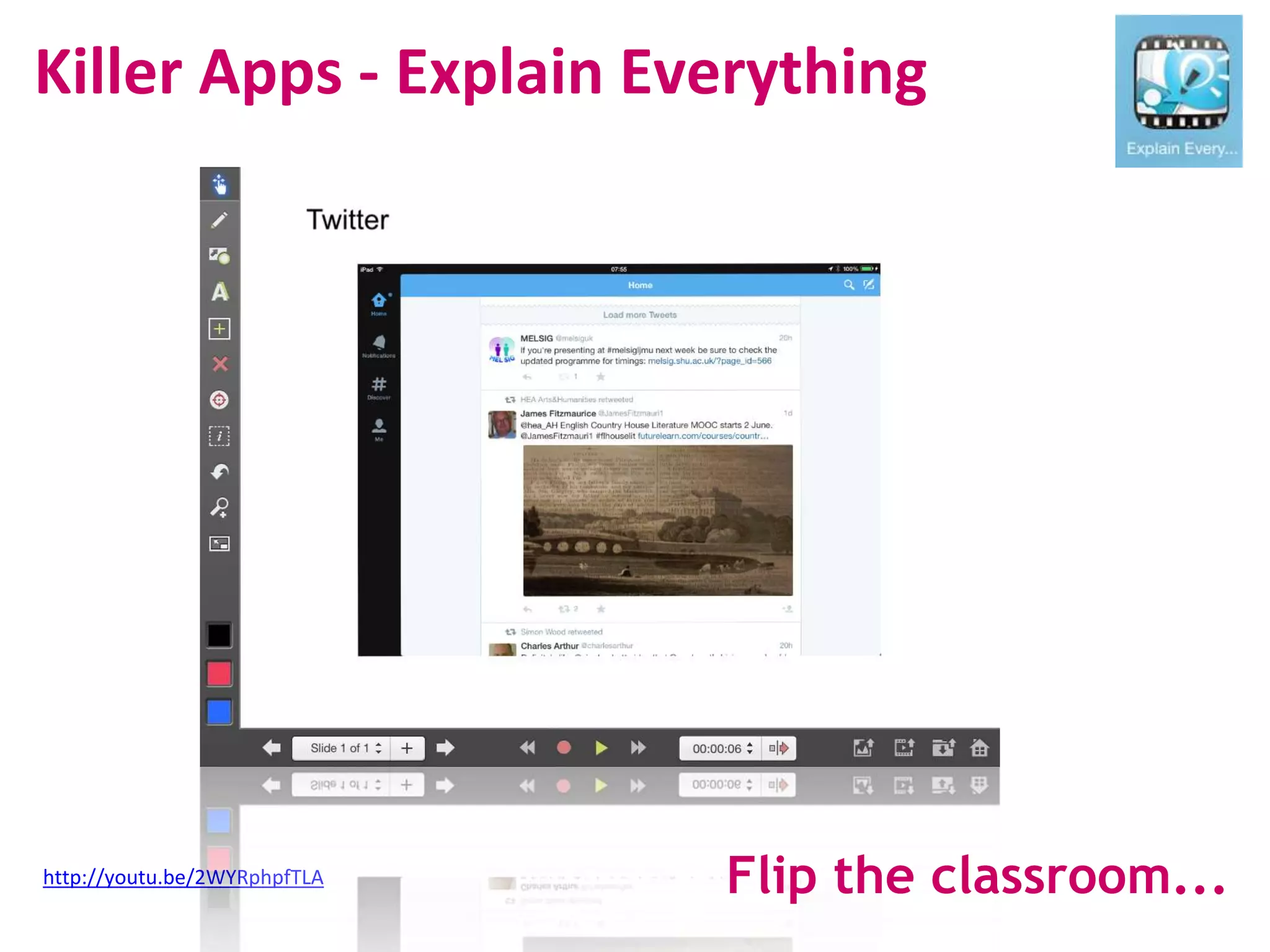 Killer Apps - Explain Everything
http://youtu.be/2WYRphpfTLA Flip the classroom...
 