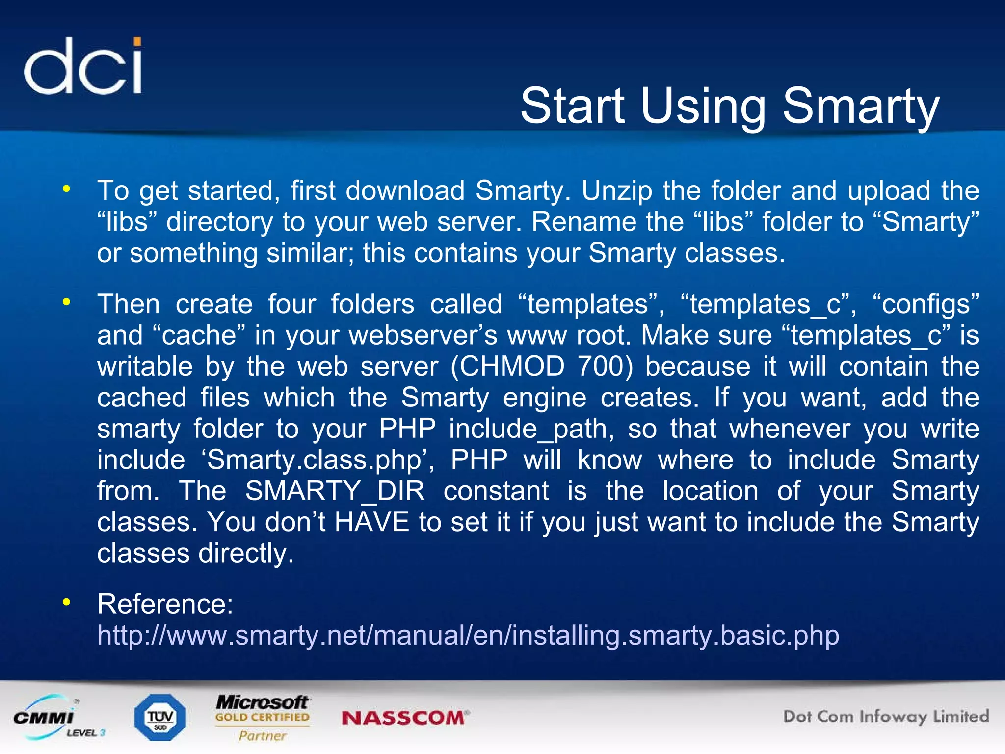 Smarty Programming Language How to Use PHP Smarty Template | PPT