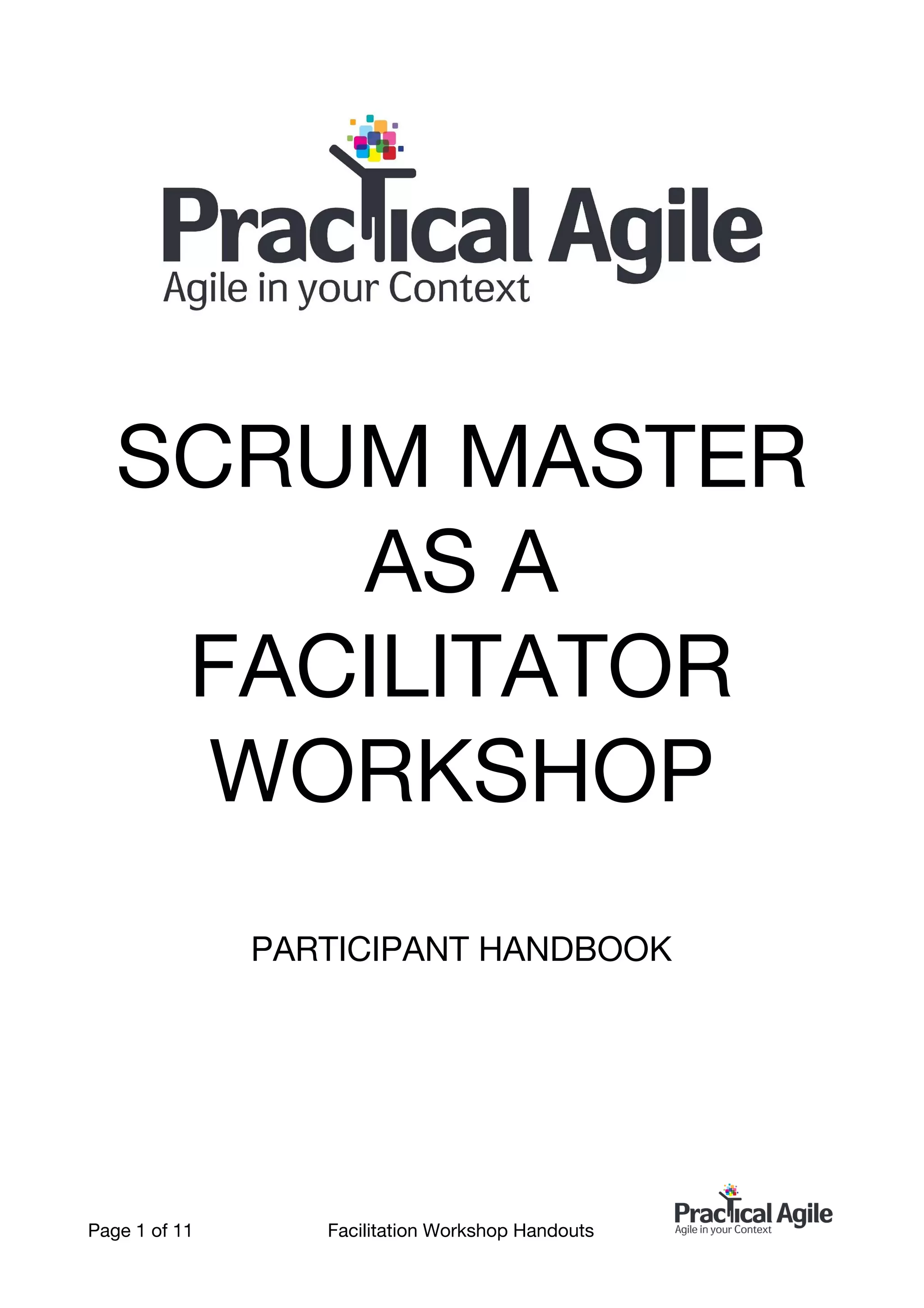 Scrum Master as a Facilitator - Handouts | PDF