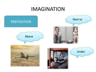 IMAGINATION
                        Next to
PREPOSITION


       Above



                           Under
 