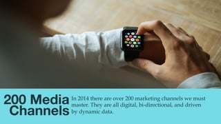 @msweezey
200 Media 
Channels
In 2014 there are over 200 marketing channels we must
master. They are all digital, bi-direc...