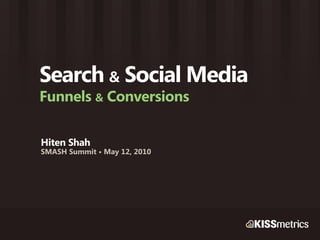 Search & Social Media
Funnels & Conversions

Hiten Shah
SMASH Summit • May 12, 2010
 
