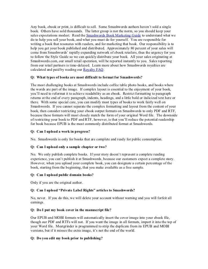 smashwords style guide