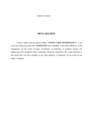 Declaration Of Computer Project Smatcard documentation | DOCX