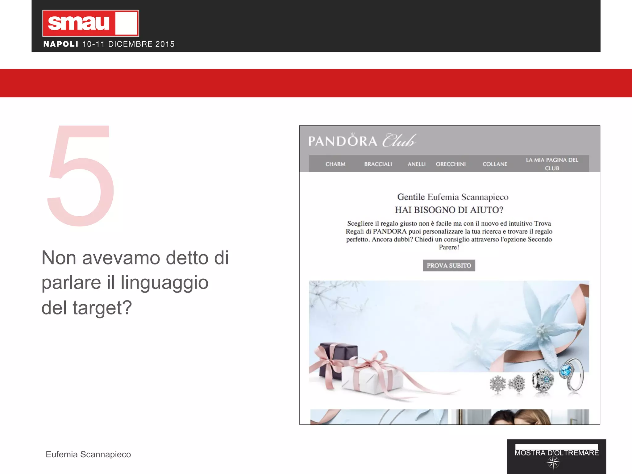 5Non avevamo detto di
parlare il linguaggio
del target?
Eufemia Scannapieco
 