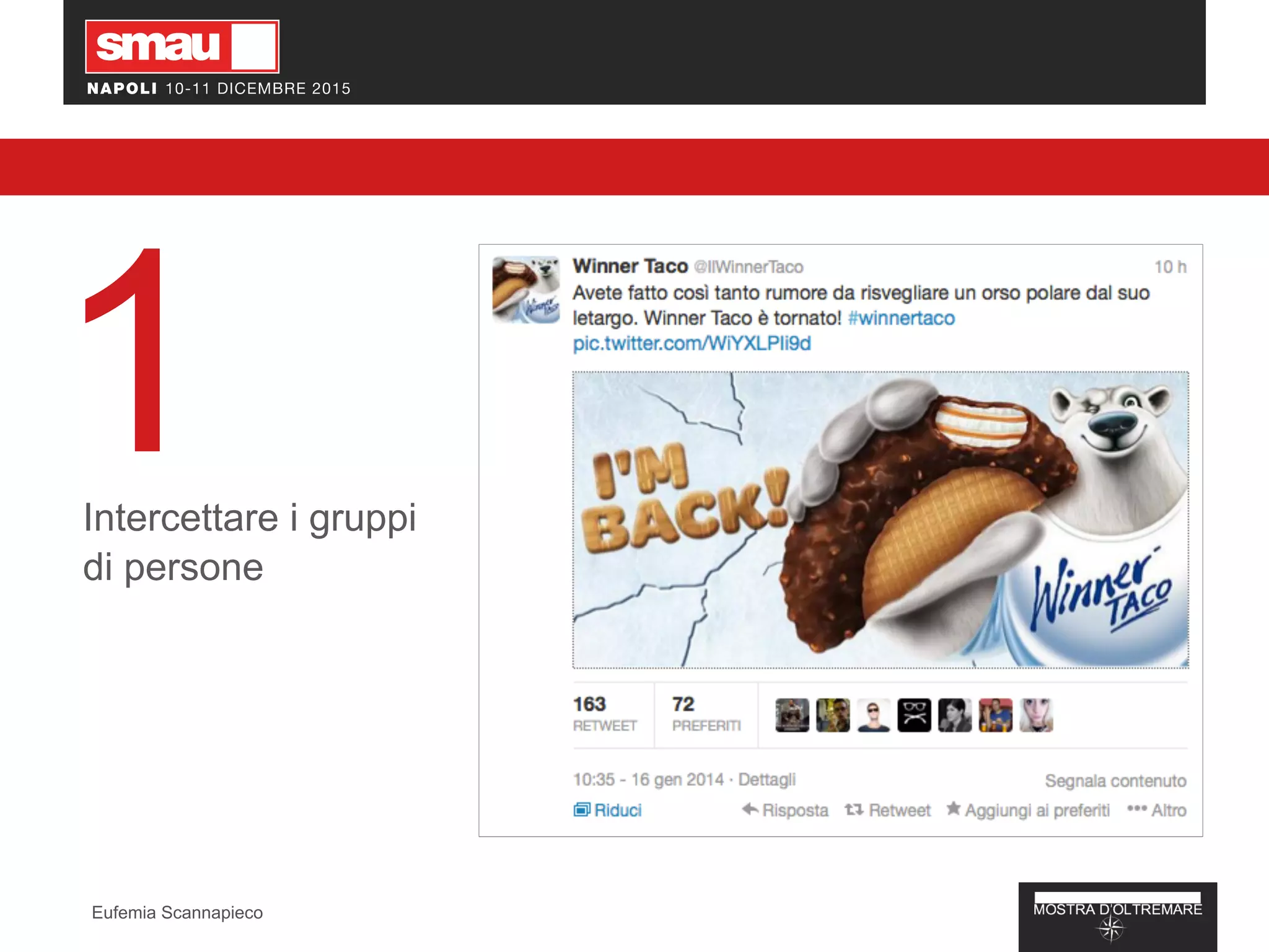 1Intercettare i gruppi
di persone
Eufemia Scannapieco
 