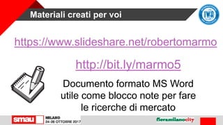Materiali creati per voi
https://www.slideshare.net/robertomarmo
http://bit.ly/marmo5
Documento formato MS Word
utile come...