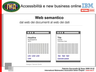 Accessibilità e new business online Fabrizio Caccavello @ Smau 2009-10-22 International Webmasters Association Italian Cha...