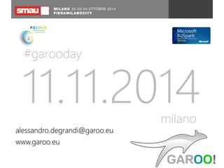 La nostra soluzione 
alessandro.degrandi@garoo.eu 
www.garoo.eu 
