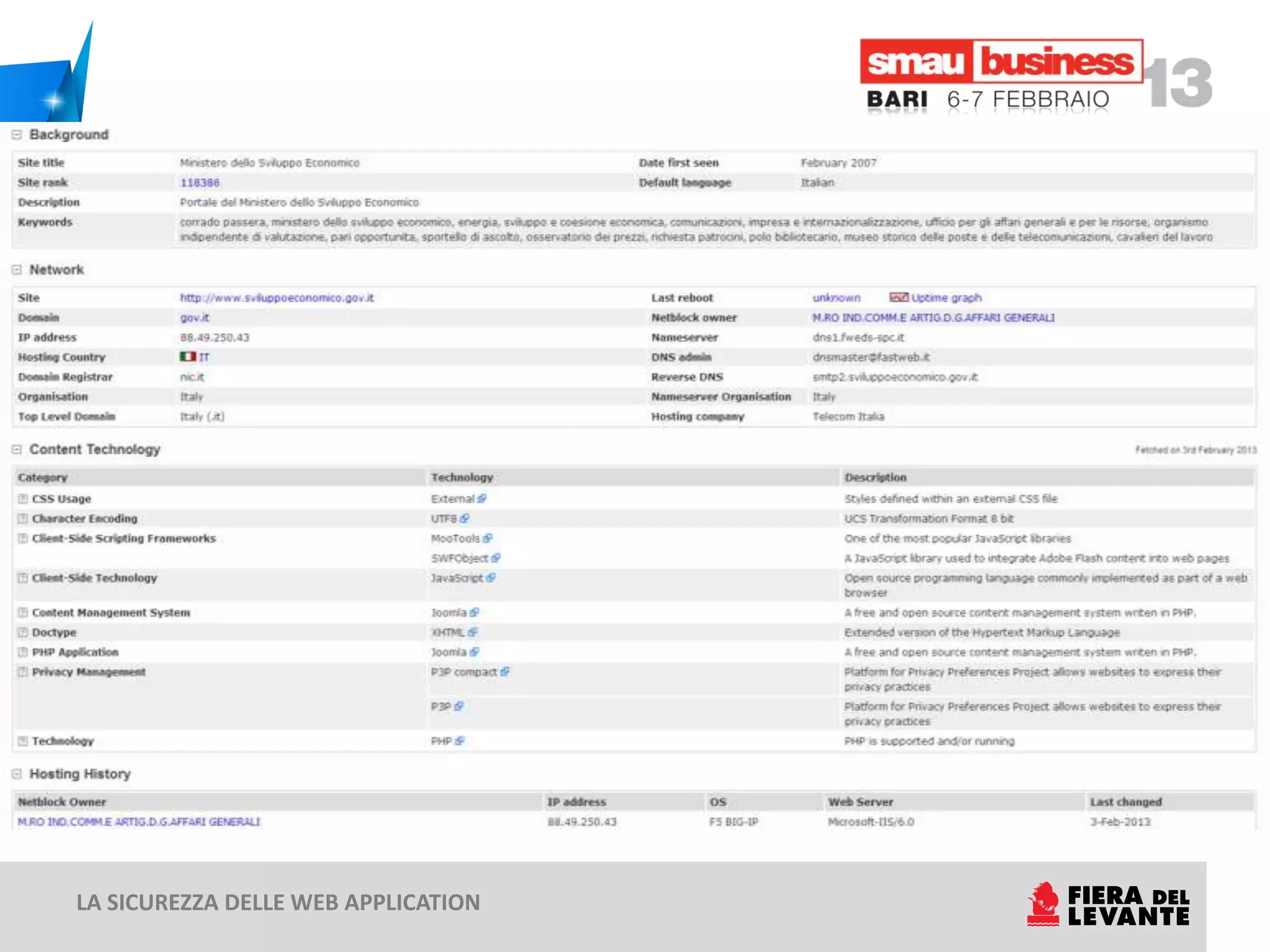 LA SICUREZZA DELLE WEB APPLICATION
 
