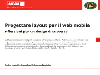 Progettare layout per il mobile, riflessioni per un design di successo