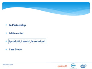 SMAU Milano 2014 
La Partnership 
I data center 
I prodotti, i servizi, le soluzioni 
Case Study  