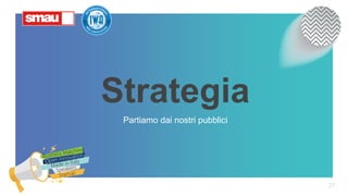 Strategia
Partiamo dai nostri pubblici
27
 