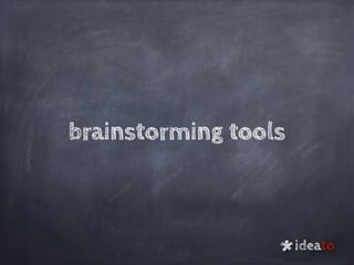 brainstorming tools
ideato
*
 