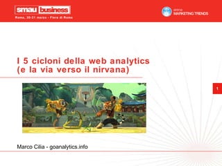 I 5 cicloni della web analytics (e la via verso il nirvana) (e la via verso il Nirvana) Marco Cilia - goanalytics.info 