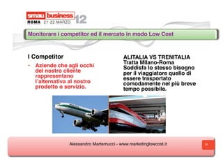 Monitorare i competitor ed il mercato in modo Low Cost



I Competitor                              ALITALIA VS TRENITALIA...