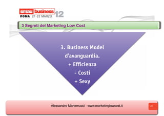 3 Segreti del Marketing Low Cost




                    3. Business Model
                      d’avanguardia.
          ...