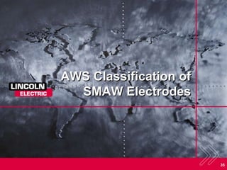 35
AWS Classification of
SMAW Electrodes
 