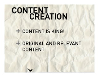 CONTENT
   CURATION
+ PLAY THE ROLE OF CURATOR
        = MANAGER OR OVERSEER

+ DISCOVER THIRD PARTY
  INFORMATION THAT YO...