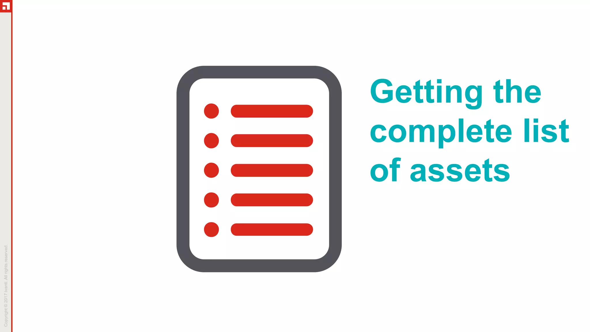 Getting the
complete list
of assets
 