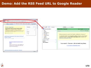 Demo: Add the RSS Feed URL to Google Reader 