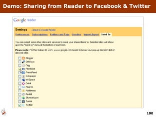 Demo: Sharing from Reader to Facebook & Twitter 