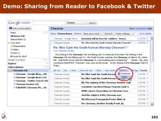 Demo: Sharing from Reader to Facebook & Twitter 