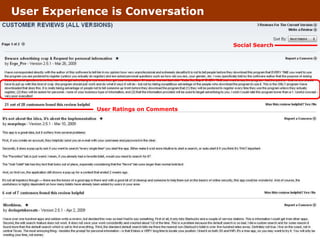 User Experience is Conversation User Ratings on Comments Social Search 
