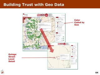 Color Coded by Size Outage Street Level Detail Building Trust with Geo Data 