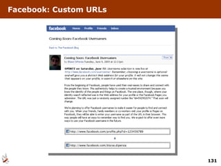 Facebook: Custom URLs 