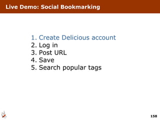 Live Demo: Social Bookmarking Create Delicious account Log in Post URL Save Search popular tags 
