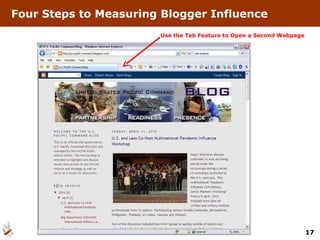 Four Steps to Measuring Blogger Influence Use the Tab Feature to Open a Second Webpage 