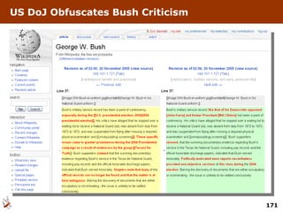 US DoJ Obfuscates Bush Criticism 