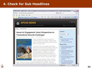 4. Check for Sub Headlines 