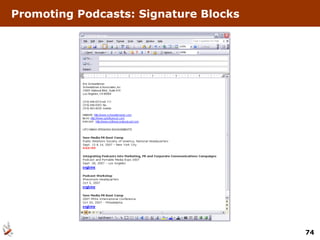 Promoting Podcasts: Signature Blocks 