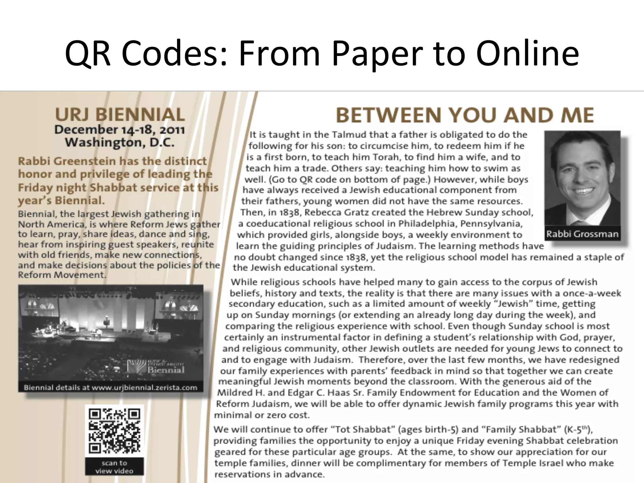 QR	
  Codes:	
  From	
  Paper	
  to	
  Online 	
  	
  
 