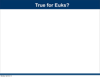 True for Euks?
Monday, April 29, 13
 