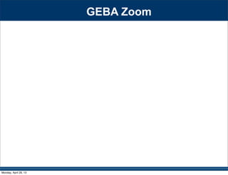GEBA Zoom
Monday, April 29, 13
 