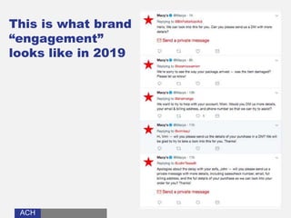 ACHACH
This is what brand
“engagement”
looks like in 2019
 