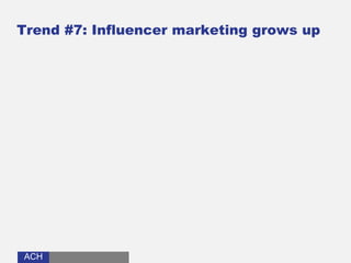 ACHACH
Trend #7: Influencer marketing grows up
 