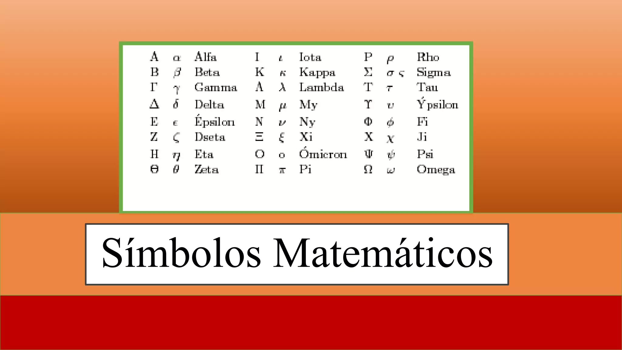 Símbolos matemáticos PPT